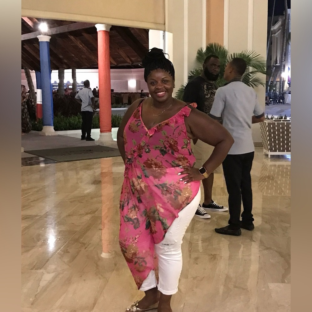 ASOS colorful floral sheer top
